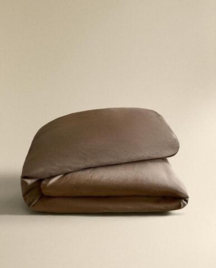 ZARA HOME САТИНОЙ ПОДОДЕЯЛЬНИК (300 НИТЕЙ), КОРИЧНЕВЫЙ