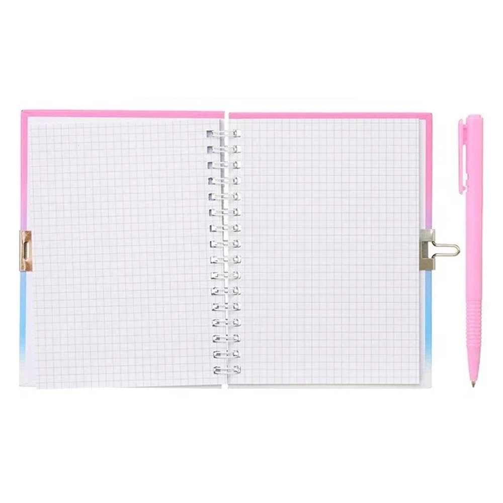 Блокнот детский Basir на замке, с ручкой, формат А6, серия "Аниме", яркая обложка, 48 листов, размер 15*11 см