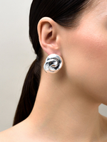 Серьги "Double round element" Silver