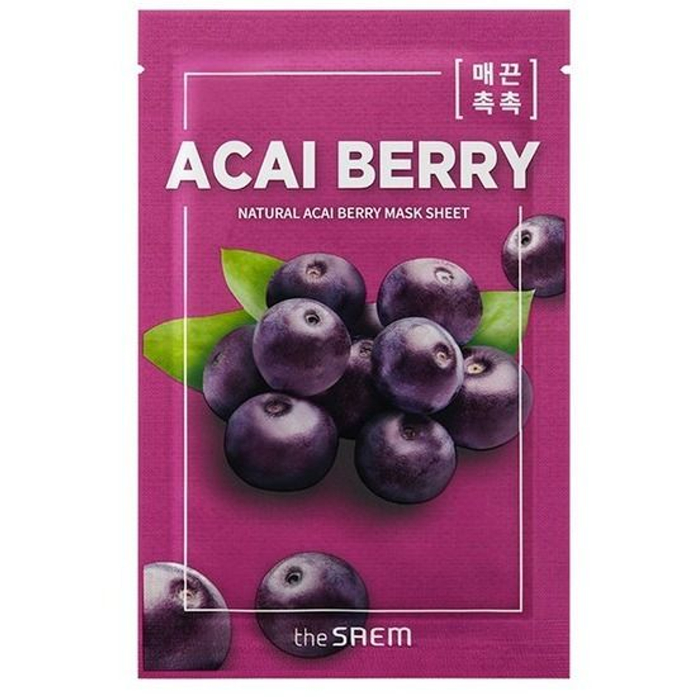 Тканевая маска с экстрактом ягод асаи THE SAEM Natural Acai Berry Mask Sheet