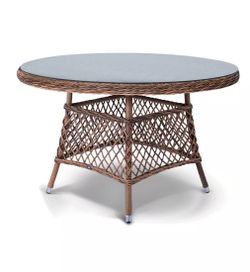 "Эспрессо" плетеный круглый стол, диаметр 118 см, цвет коричневый