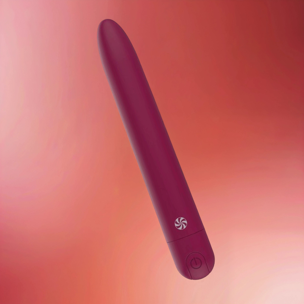 Бордовый перезаряжаемый вибратор Haze - 18 см.