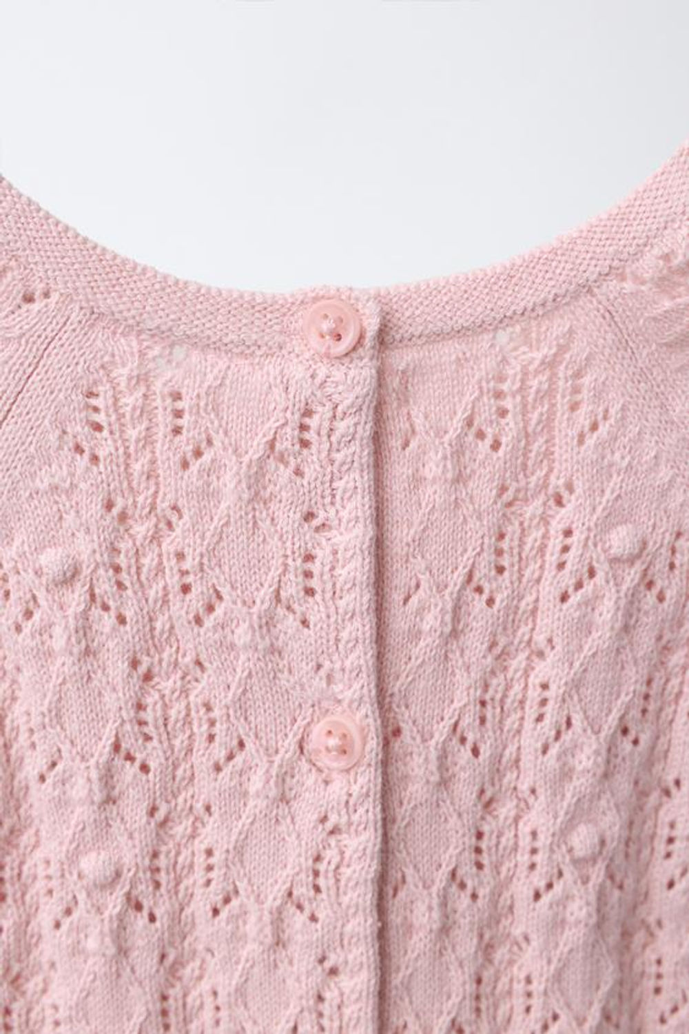 ZARA КОРОТКИЙ ВЯЗАНЫЙ КОМБИНЕЗОН, БЛЕДНО-РОЗОВЫЙ