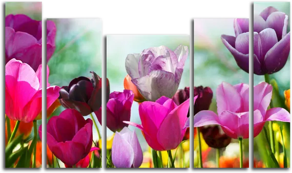 Модульная картина "Весенние бутоны "