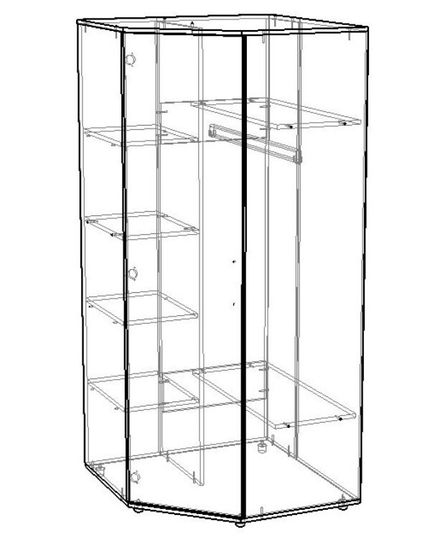 Шкаф угловой МИЯКО /853*1900*853/ левый анкор белый / дуб аризона