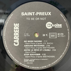 Винтажная виниловая пластинка LP Saint Preux To Be Or Not (Франция 1981) Музыка Из Телепередачи Времечко