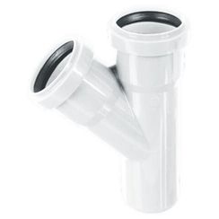 Тройник ХЕМКОР НПВХ ВК 110х110 мм, 45 гр., ШУМЭКС