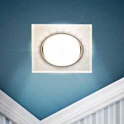 Светильник встраиваемый cо светодиодной подсветкой ЭРА DK LD50 CH/SHSL под лампу GX53 хром/серебро | Встраиваемые LED светильники