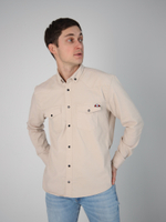 Рубашка Город Горький бежевая с нашивкой