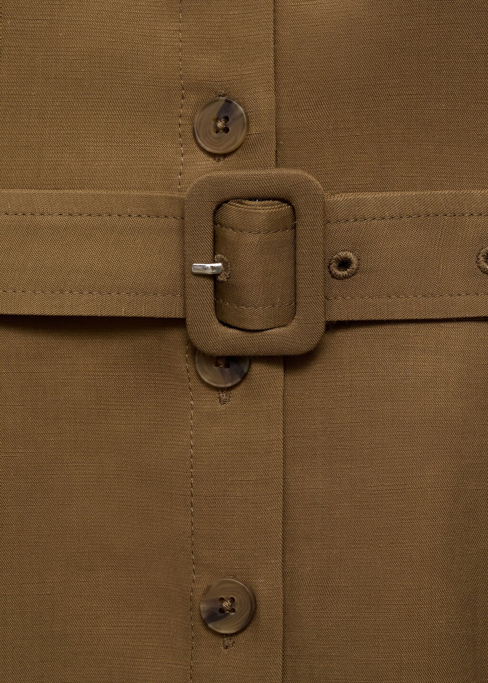 Льняное платье-рубашка с поясом