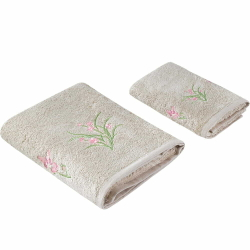 Набор полотенец 2шт 50х90,70х140 Arya home Jaune бежевый