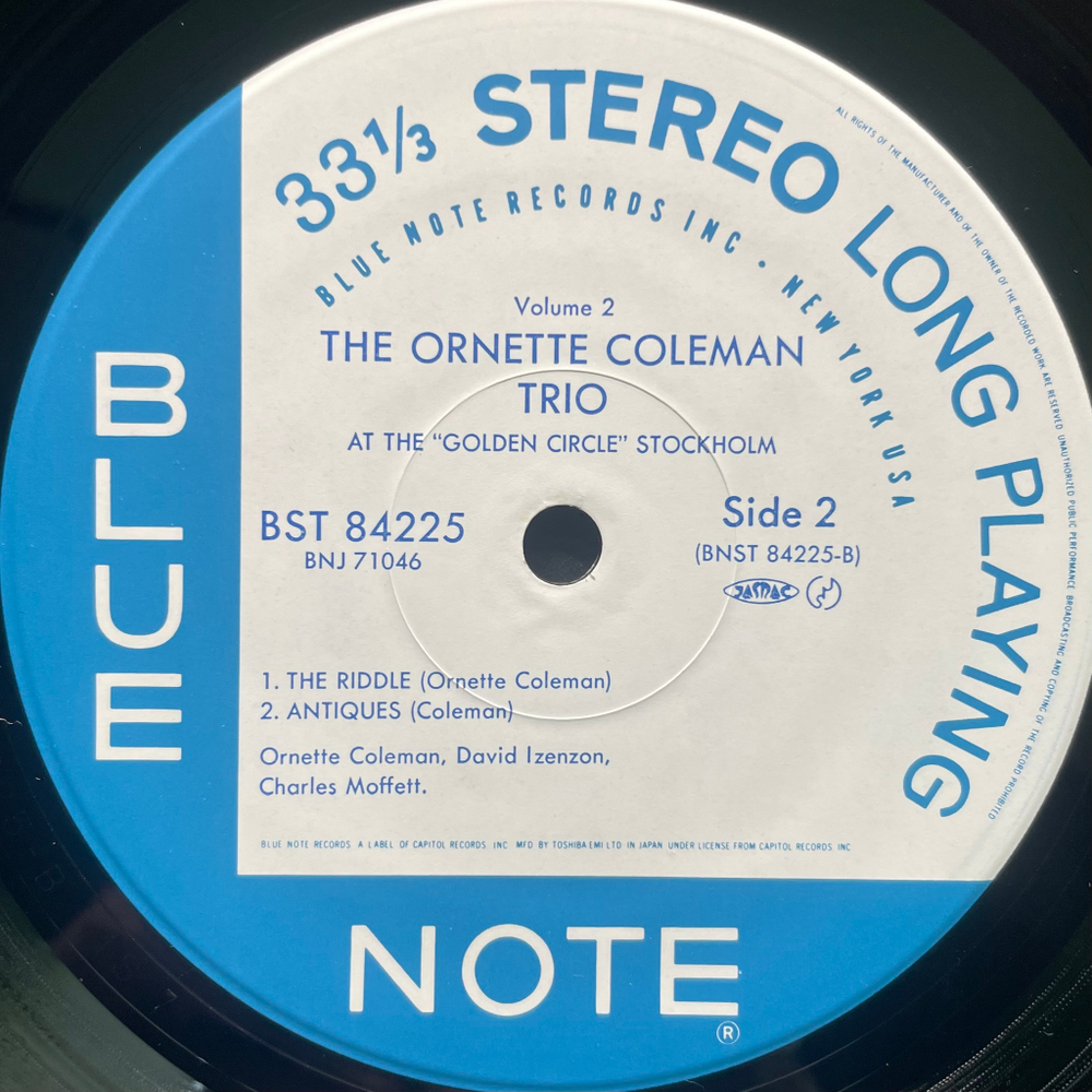 The Ornette Coleman Trio ‎– At The "Golden Circle" Stockholm - Volume Two (Япония 1984г.)