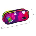 Пенал-косметичка BRAUBERG овальный, полиэстер, "Geometry", 22х9х5 см, 229272