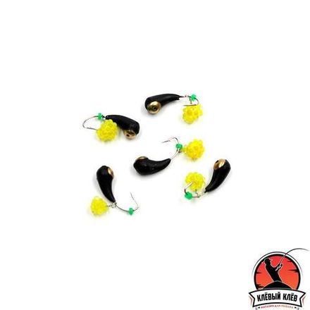 Мормышка вольф. безнасадочная "ЯМАН" Уралка с отв. с латунной коронкой, d-4 мм, вес 1,0 г, подвеска икринка салатовая