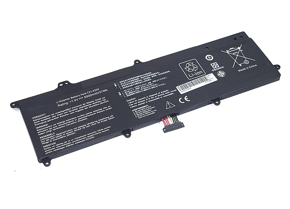 Аккумуляторная батарея для ноутбука Asus X202 7.4V 5000mAh OEM черная