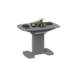 Стол кухонный обеденный раздвижной Белый Глянец/Стекло Белое, Портофино, 110х75х75 см