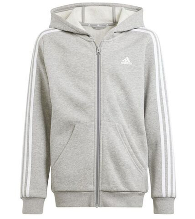 Детская теннисная толстовка Adidas Kids 3 Stripes Full-Zip Hoodie - Gray