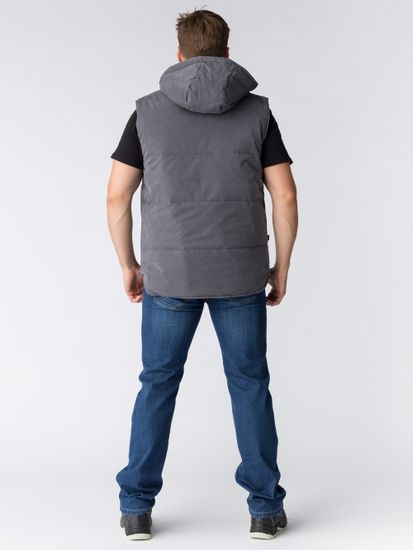 Жилет утепленный "Респект" с капюшоном (т.серый)