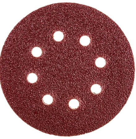 Круг шлифовальный на липучке Р 220 (125 мм; 8 отверстий) 10 шт;