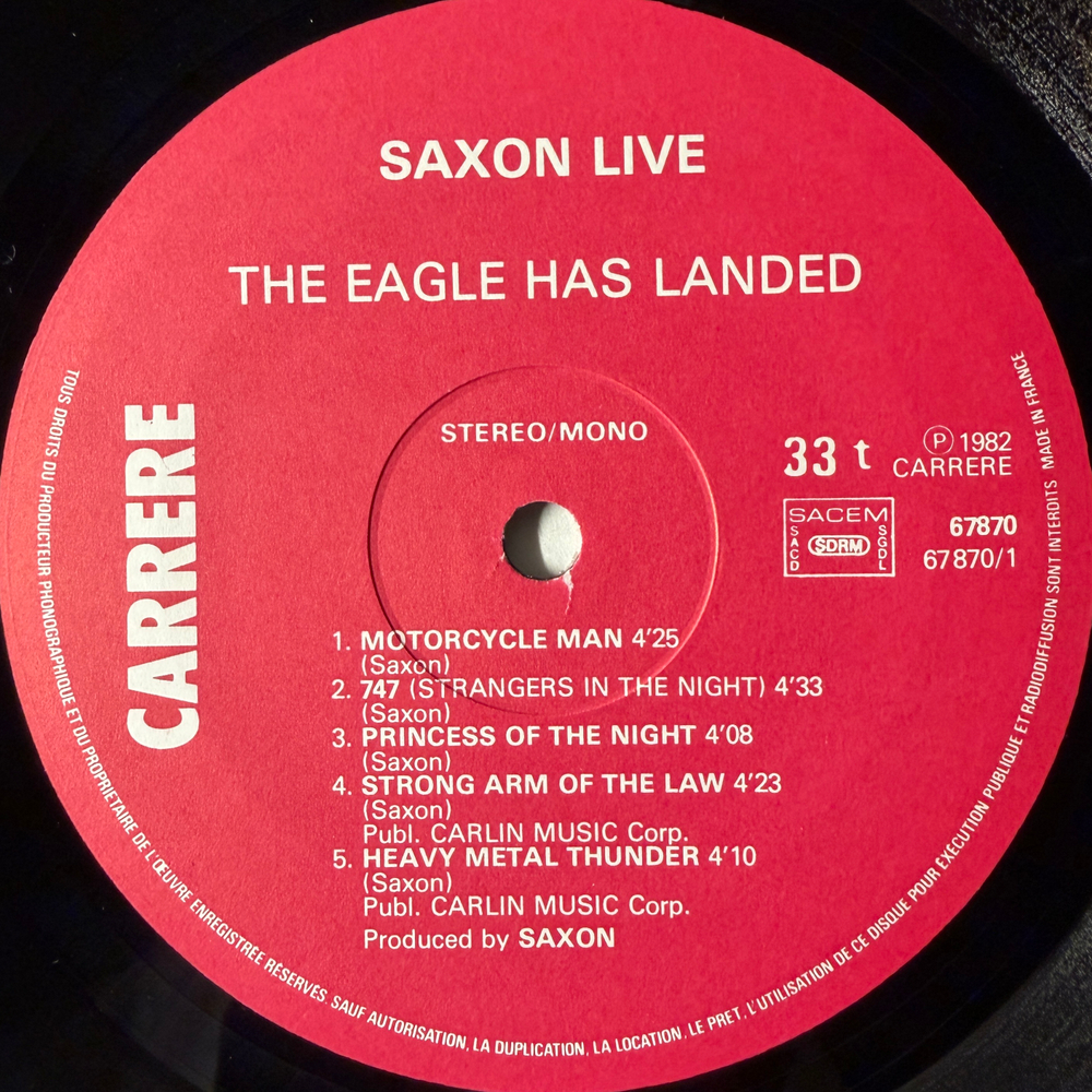 Saxon ‎– The Eagle Has Landed (Франция 1982г.)