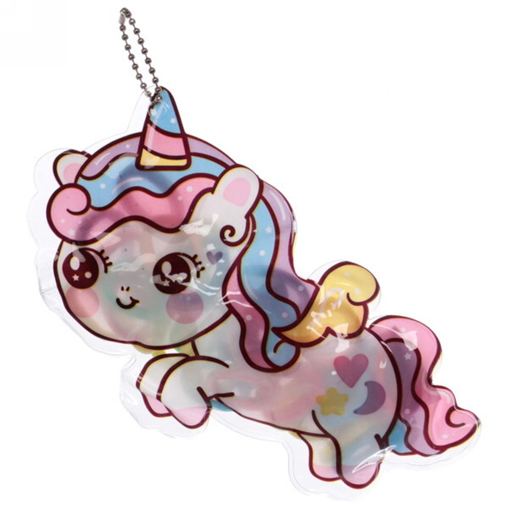 Резинки детские для волос 30шт (+-2 шт)»Фантазия- Единорожек», микс 4 цвета, с цепочкой, 18*9см