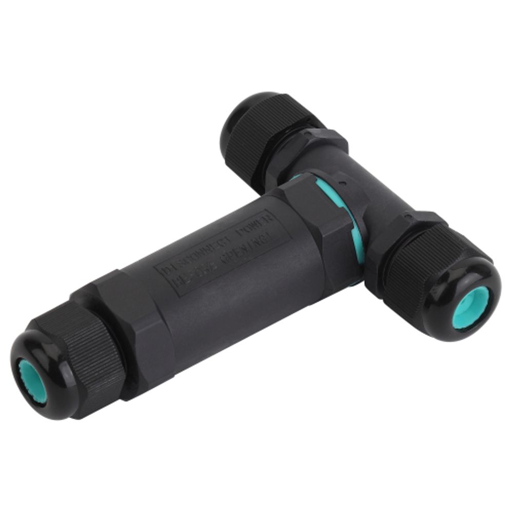 Коннектор ЭРА NO-224-20 кабельный T-образный IP68 3-Pin | Соединители кабельные IP68