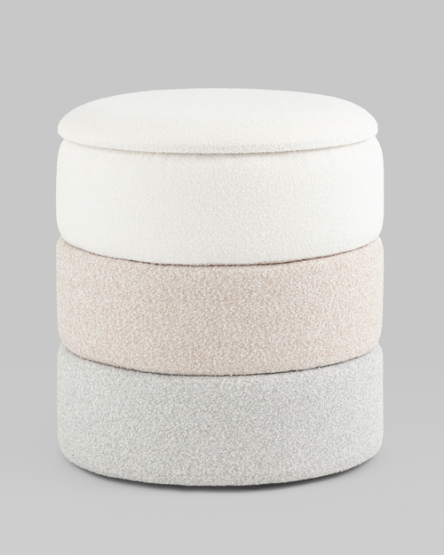 Пуф с ящиком Hive S букле бежевый
