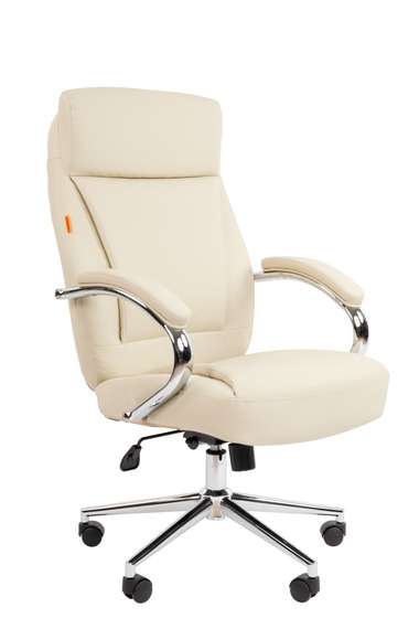 Офисное кресло Chairman 794 Россия хром экокожа светло-бежевая
