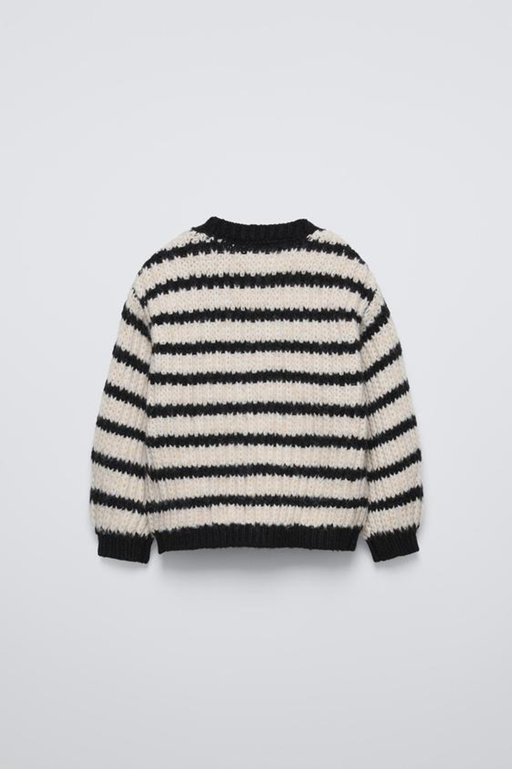 ZARA КАРДИГАН В ПОЛОСКУ, ЭКРЮ/ЧЕРНЫЙ