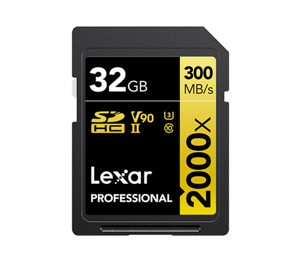 Карта памяти Lexar Professional 2000x Gold SDHC 32GB UHS-II U3 V90, R/W 300/260 МБ/с