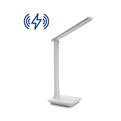 Feron Светильник св/д наст. 10W(500lm) беспр. заряд USB димм 2K-4K-6K складн бел DE1728 41452