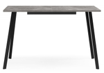 Стол деревянный Woodville Кортни 117 (157) x 77 бетон светлый, черный матовый, ножки черные