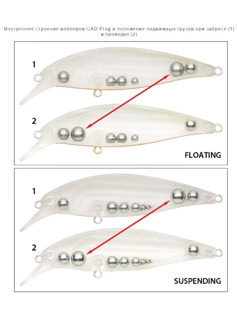 Воблер GAD PROG 65F-SR 65 мм 6.5.гр 0.5-0.8 010 плавающий