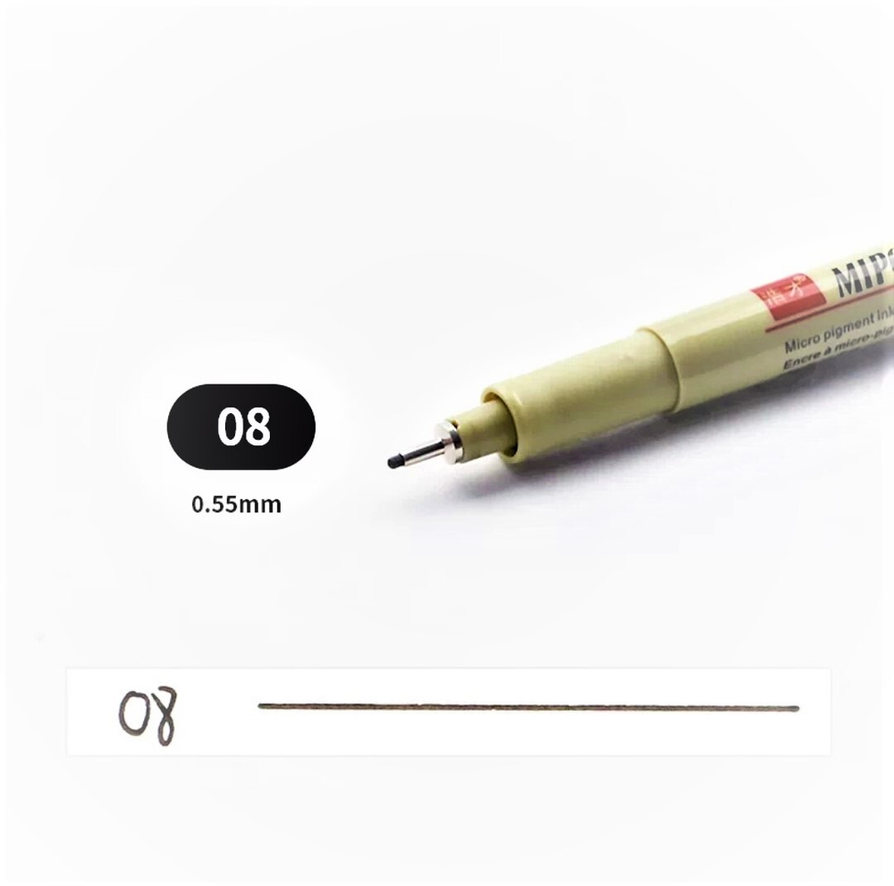 Комплект из 3-х линеров для скетчинга (в пенале)/ толщина линеров 01, 03, 0.8 (0,25мм; 035мм; 0,7мм)