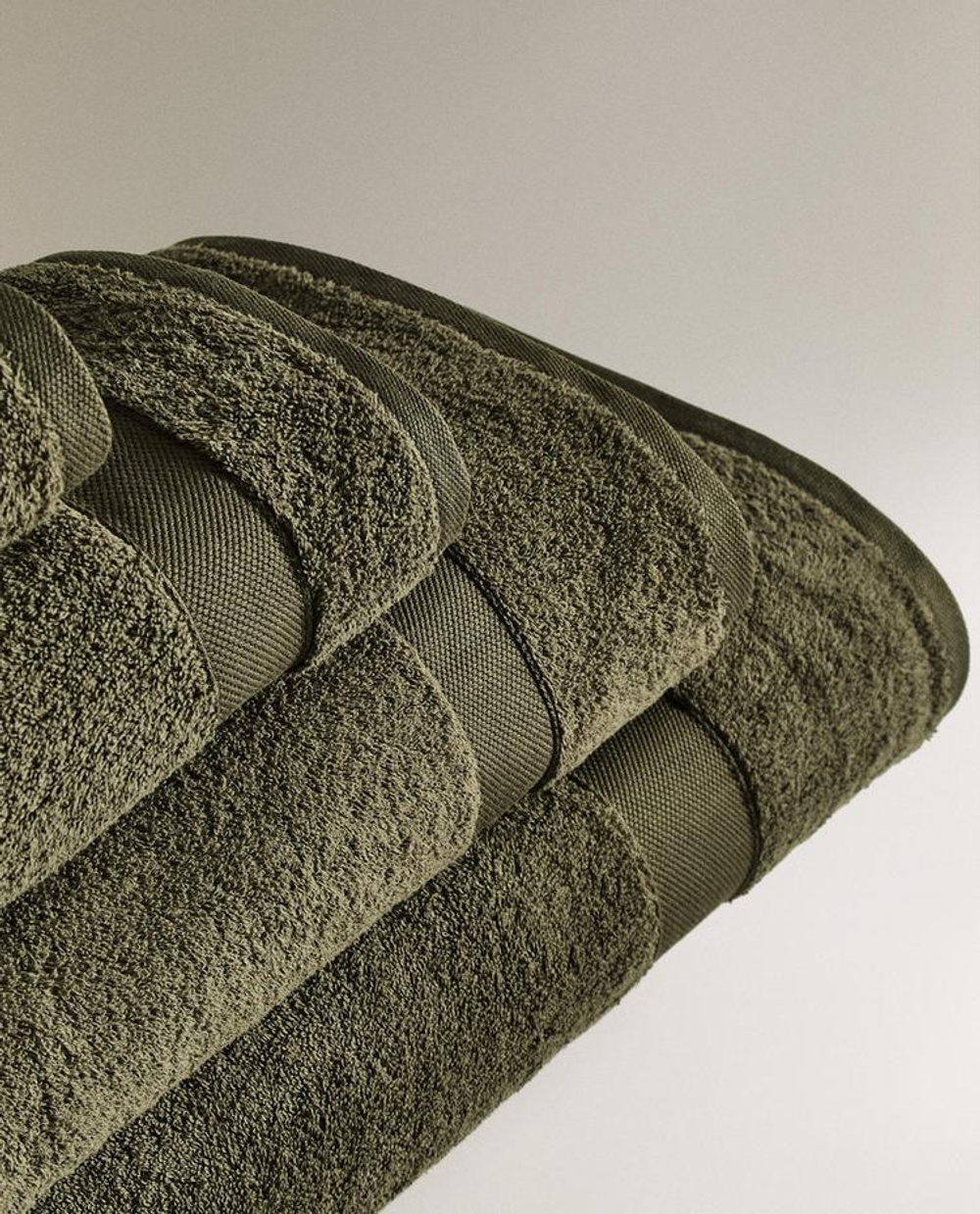 ZARA HOME ПОЛОТЕНЦЕ ИЗ ХЛОПКА ВЫСШЕГО КАЧЕСТВА, ХАКИ