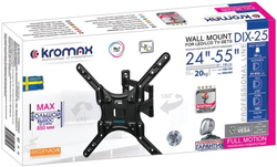 Кронштейн для телевизора Kromax DIX-25 черный 24;-55; макс.20кг настенный поворотно-выдвижной и наклонный