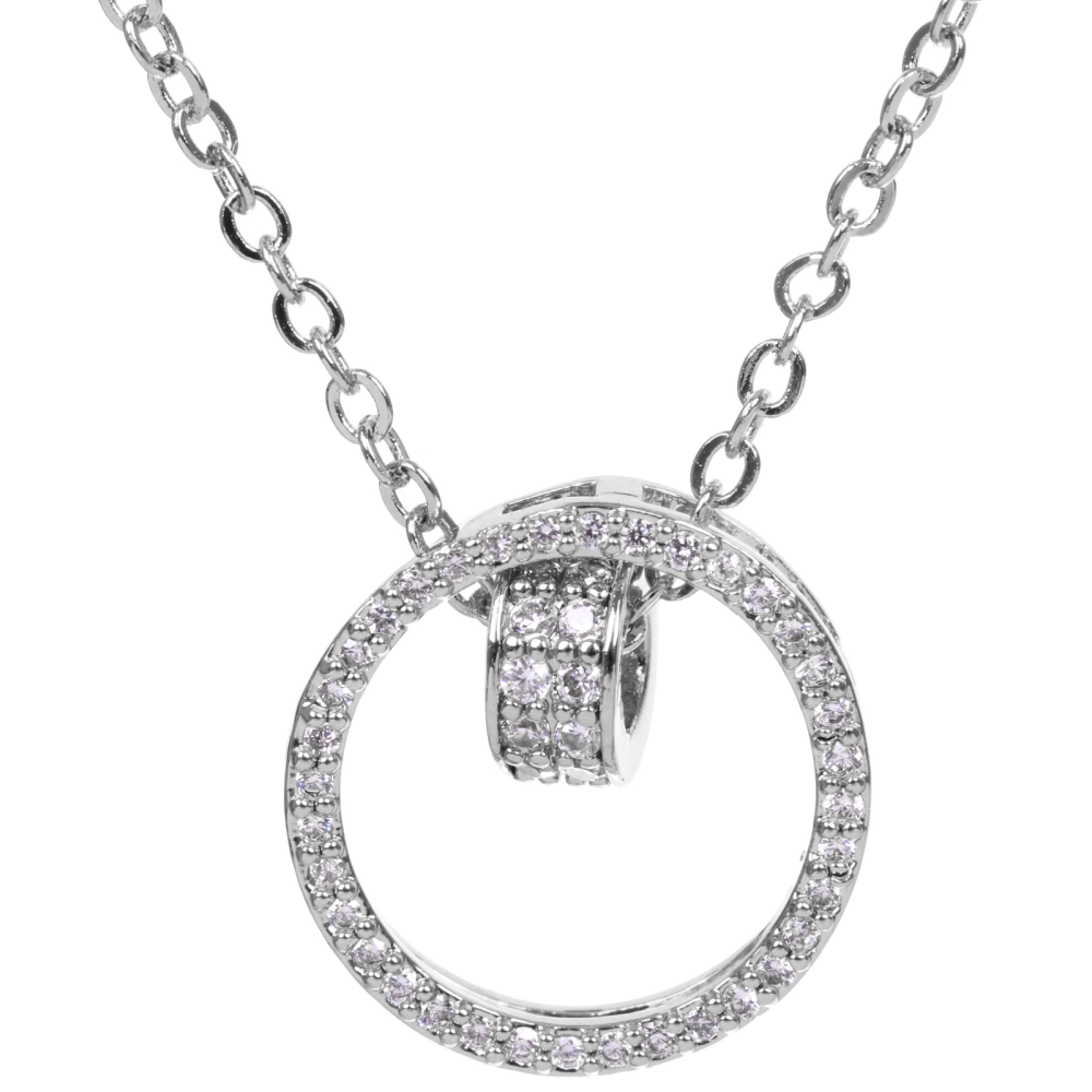 Подвеска из гиппоалергенного сплава со стразами «БЭЛЛА», цвет серебро и золото, d-20см/1,5см