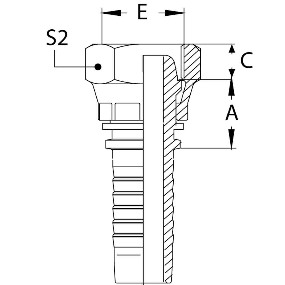 Фитинг DN 08 DK (Г) 16x1.5 (накидная гайка)