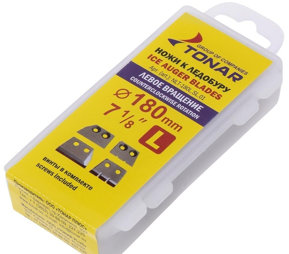 Нож для ледобура Тонар ЛР-180L (4ножа), левое вращение