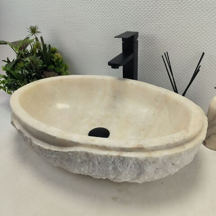 Раковина из оникса Oval White Marmo Wave OO-62533 58*38*15