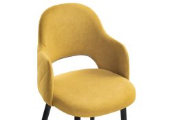 Стул на металлокаркасе Гутрид прошивка ромбы сзади черный / горчичный