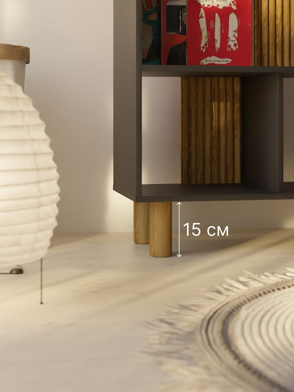 Стеллаж Ола на ножках из сосны, 150х80х35