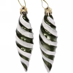 Ёлочные игрушки «Таинственное очарование» Сосульки 10 см (набор 2шт), изумруд