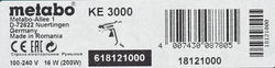 Metabo KE 3000, 200 Вт зеленый