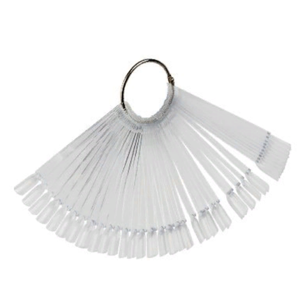 Палитра Веер для лаков на металлическом кольце форма Квадрат цвет Прозрачный, 50шт