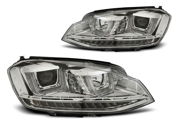 Передние фары U-Type для Volkswagen Golf VII (12-...) Chrome