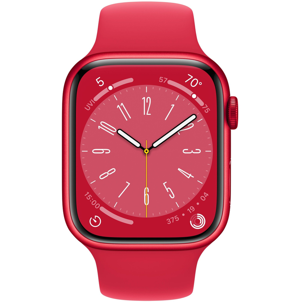 Apple Watch S8 45mm GPS (PRODUCT)RED Aluminum Case / Braided Solo Loop Sport Band