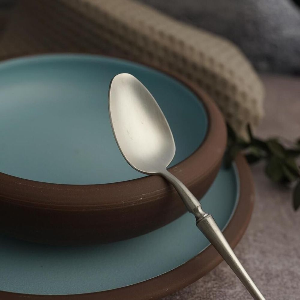 Ложка столовая 19,5 см матовая цвет серебро PVD   P.L. [12]