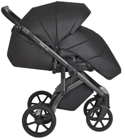 Детская коляска Roan Bass Next Кожа 2 в 1 RN088/1 Black/Black