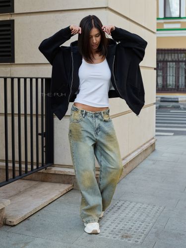 Худи на молнии в черном цвете